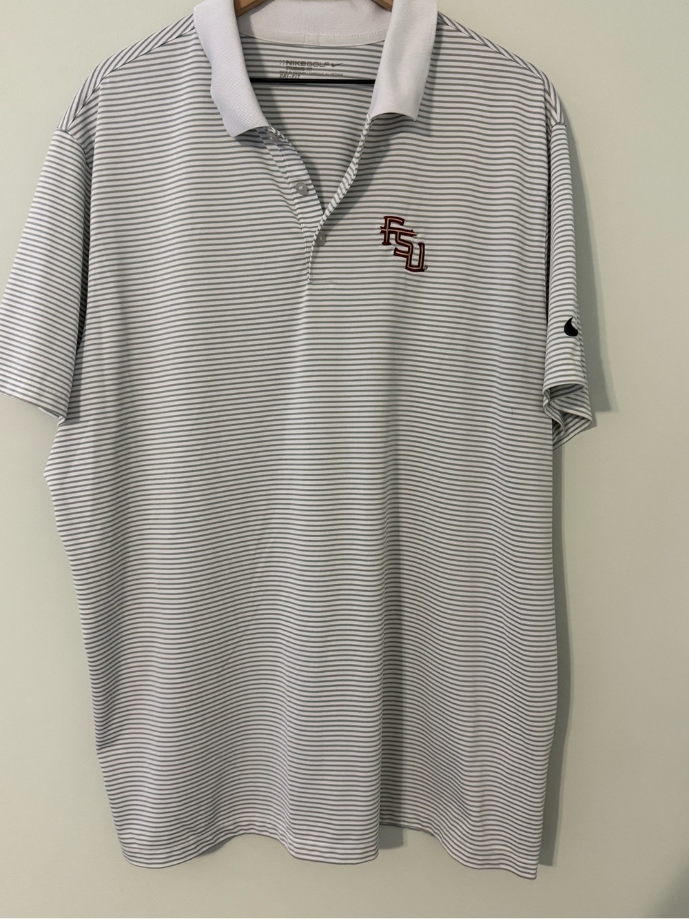 Nike Golf Florida State Seminoles FSU Striped Dri-FIT Polo Men’s XXL